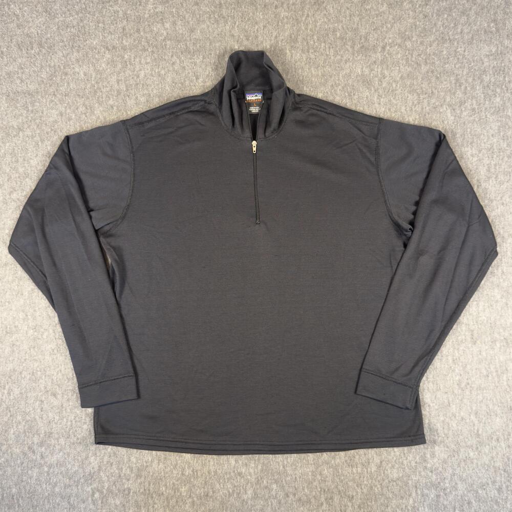 Patagonia Capilene Pullover Womens Large Gray 1/4 Zip Long Sleeve Base Layer USA